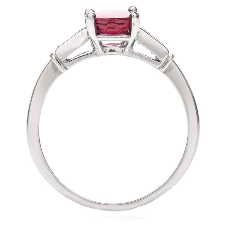 Classic GIA Ruby Diamond Platinum Engagement Ring For Sale at 1stDibs