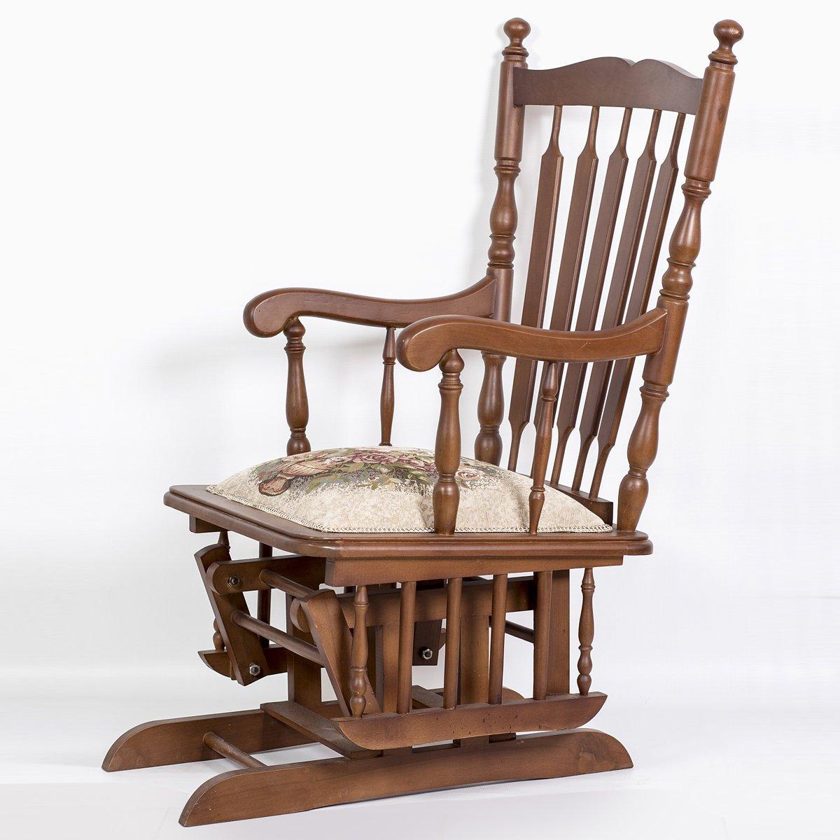 A superb Classic glider rocking chair, 20th century. 

Craftsmanship that is illustrated in our Classic glider rocking chair will definitely add an authentic touch to your home. It is made of natural wood with a neutral brown color that will fit