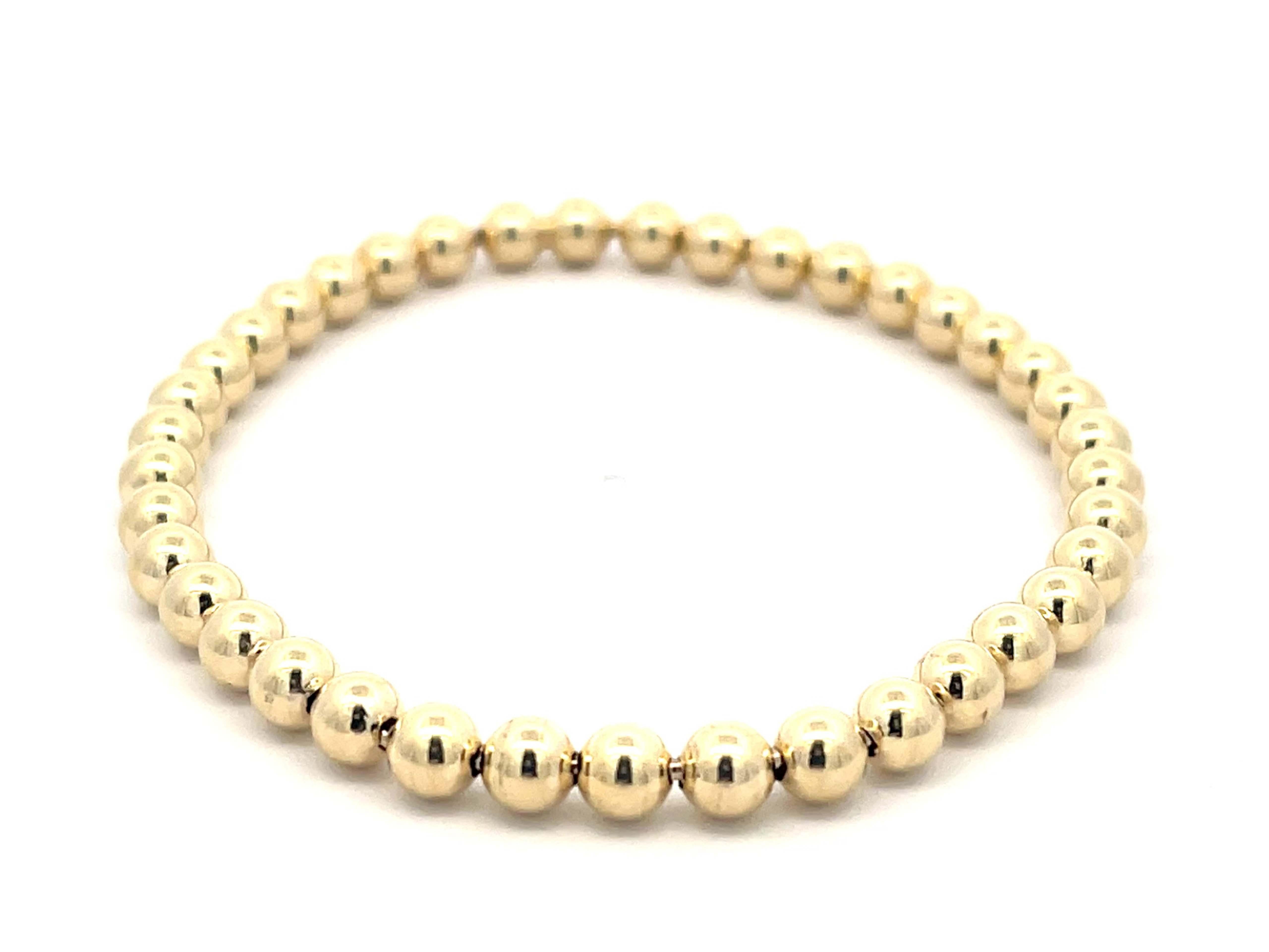 14k solid gold bead bracelet