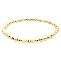 Vintage Classic Gold Bead Bracelet in 14k Yellow Gold