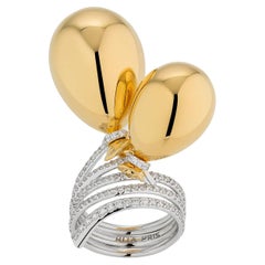 Anello classico a palloncino in oro bianco 18 carati