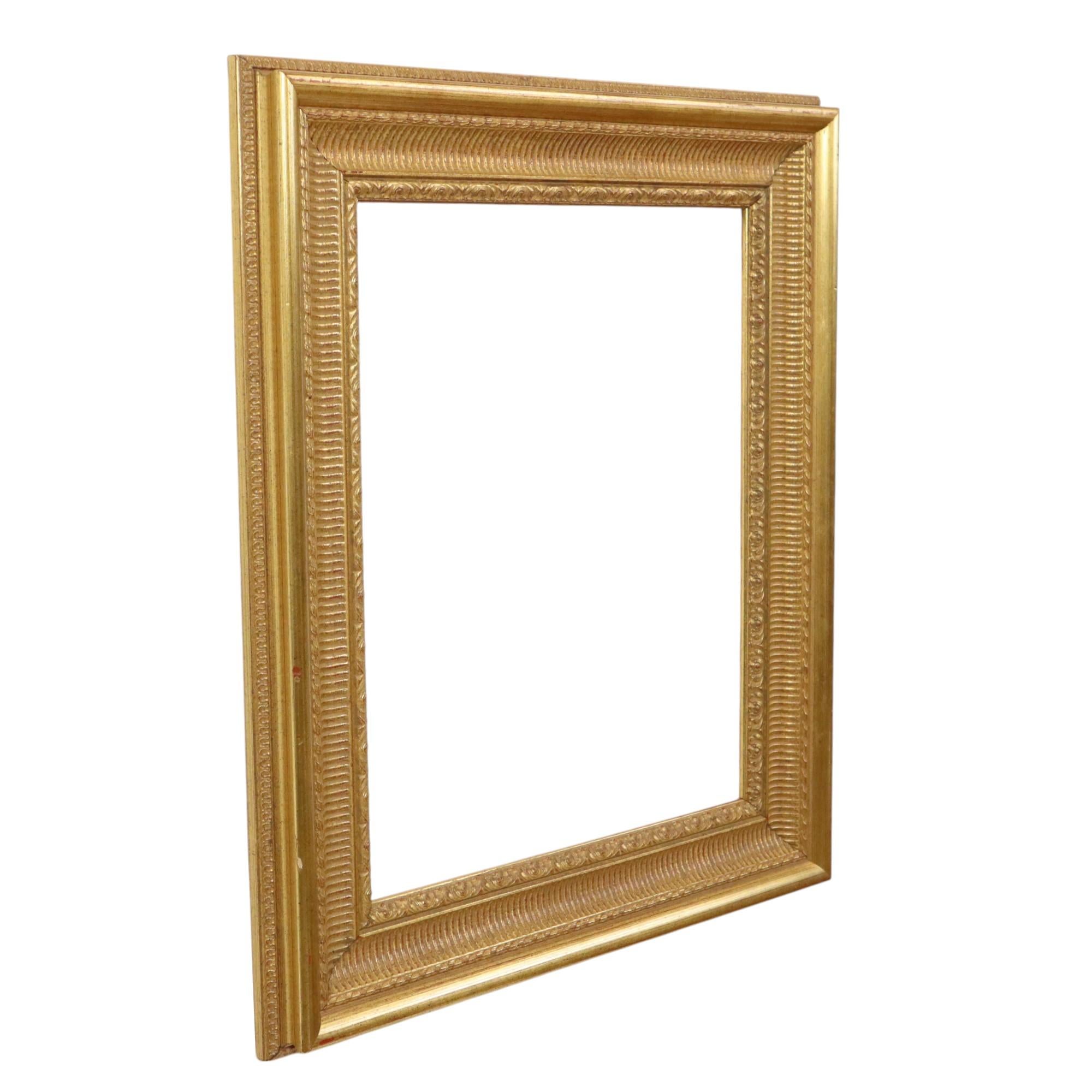 Classic Gold-Colored Wooden Baroque Rococo Style Frame 63x53cm For Sale 5