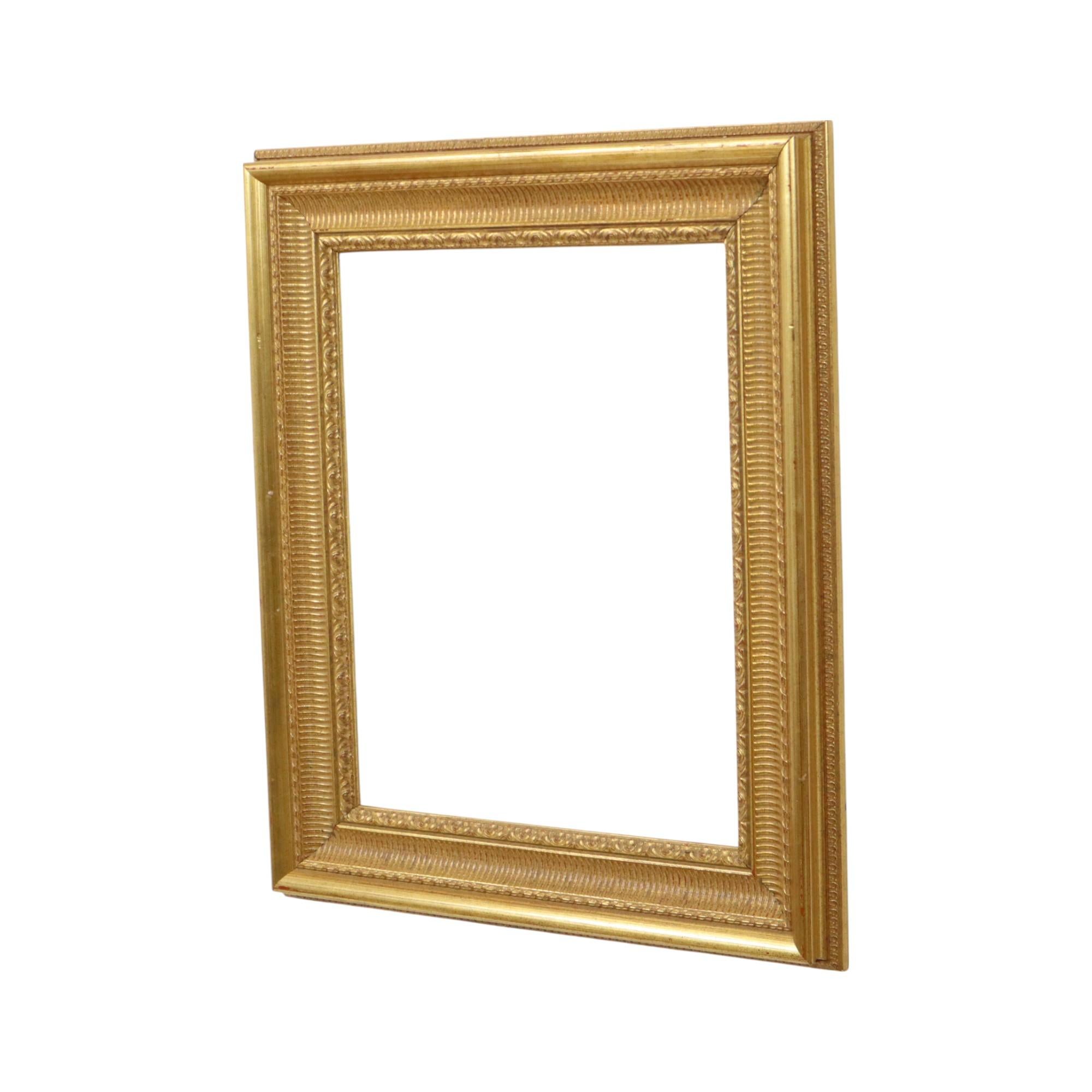 Classic Gold-Colored Wooden Baroque Rococo Style Frame 63x53cm For Sale 6