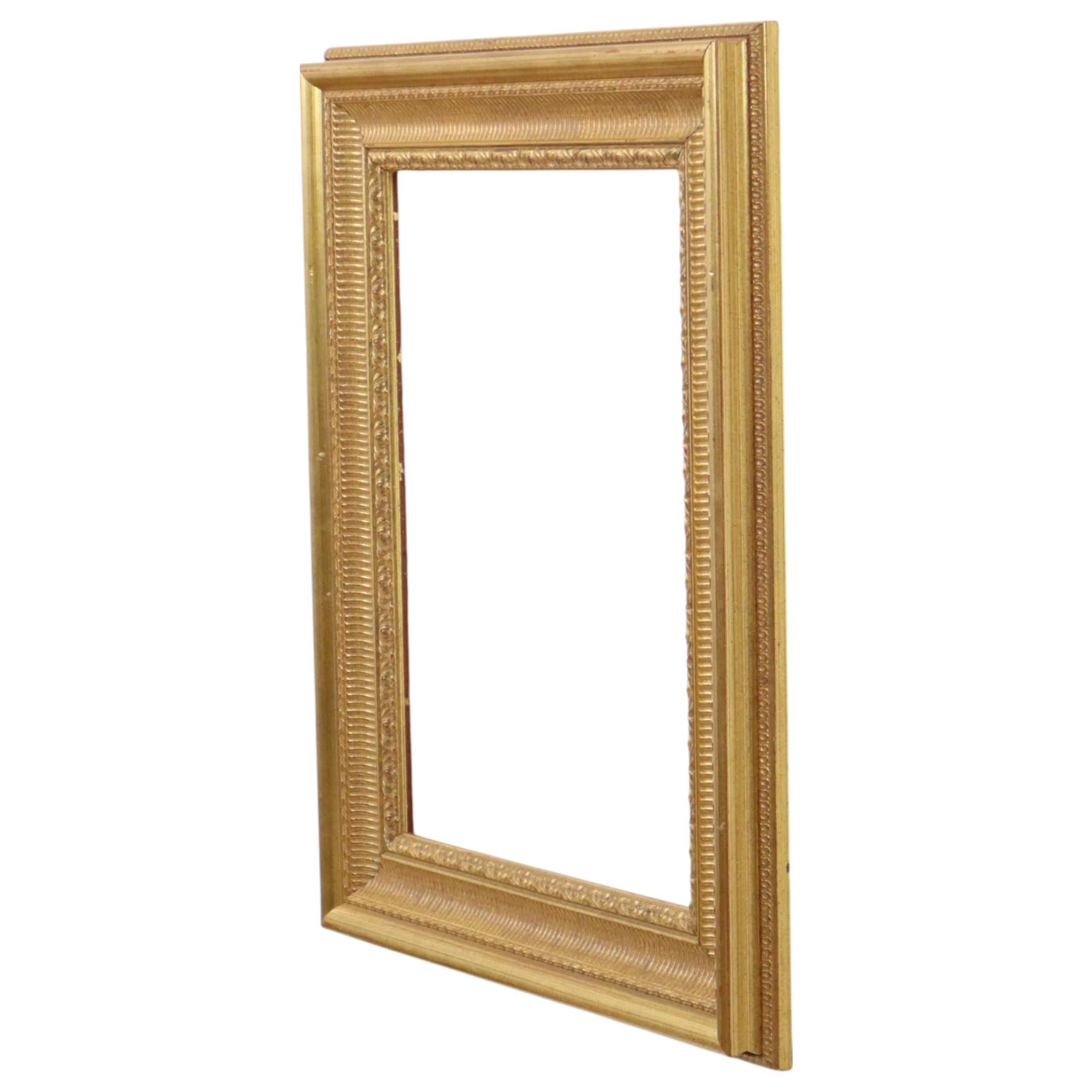 Classic Gold-Colored Wooden Baroque Rococo Style Frame 63x53cm For Sale 7