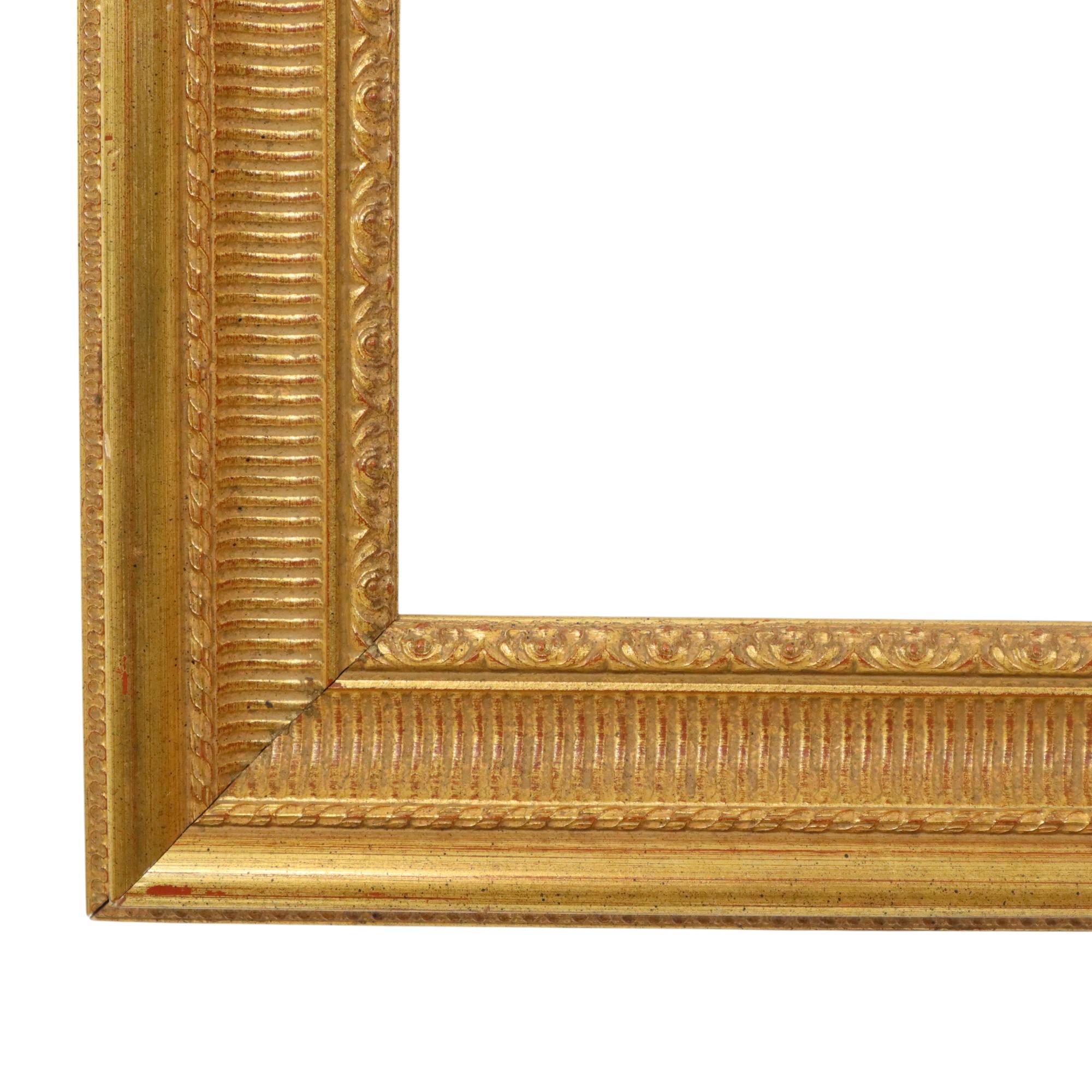 Late 20th Century Classic Gold-Colored Wooden Baroque Rococo Style Frame 63x53cm For Sale