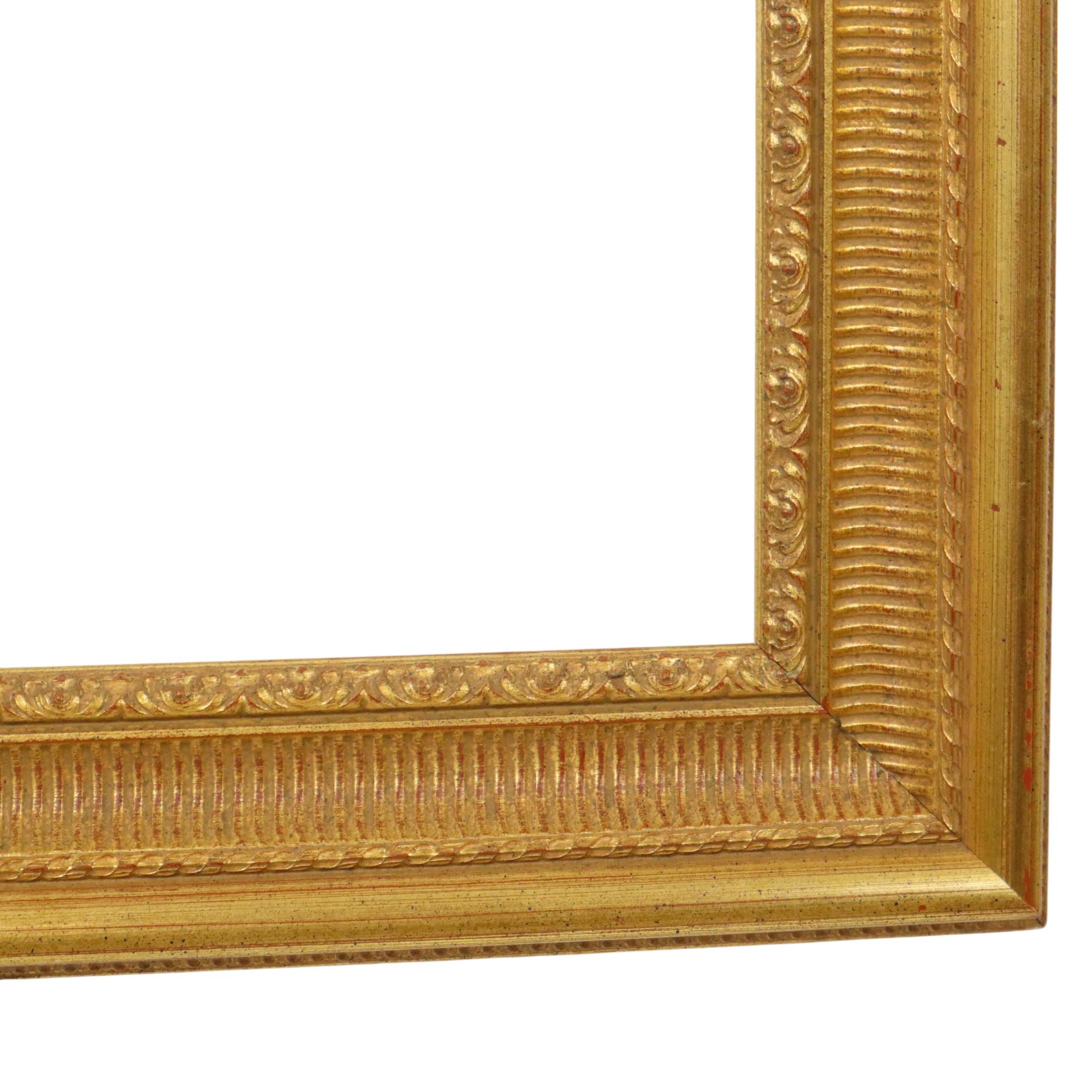 Classic Gold-Colored Wooden Baroque Rococo Style Frame 63x53cm For Sale 1