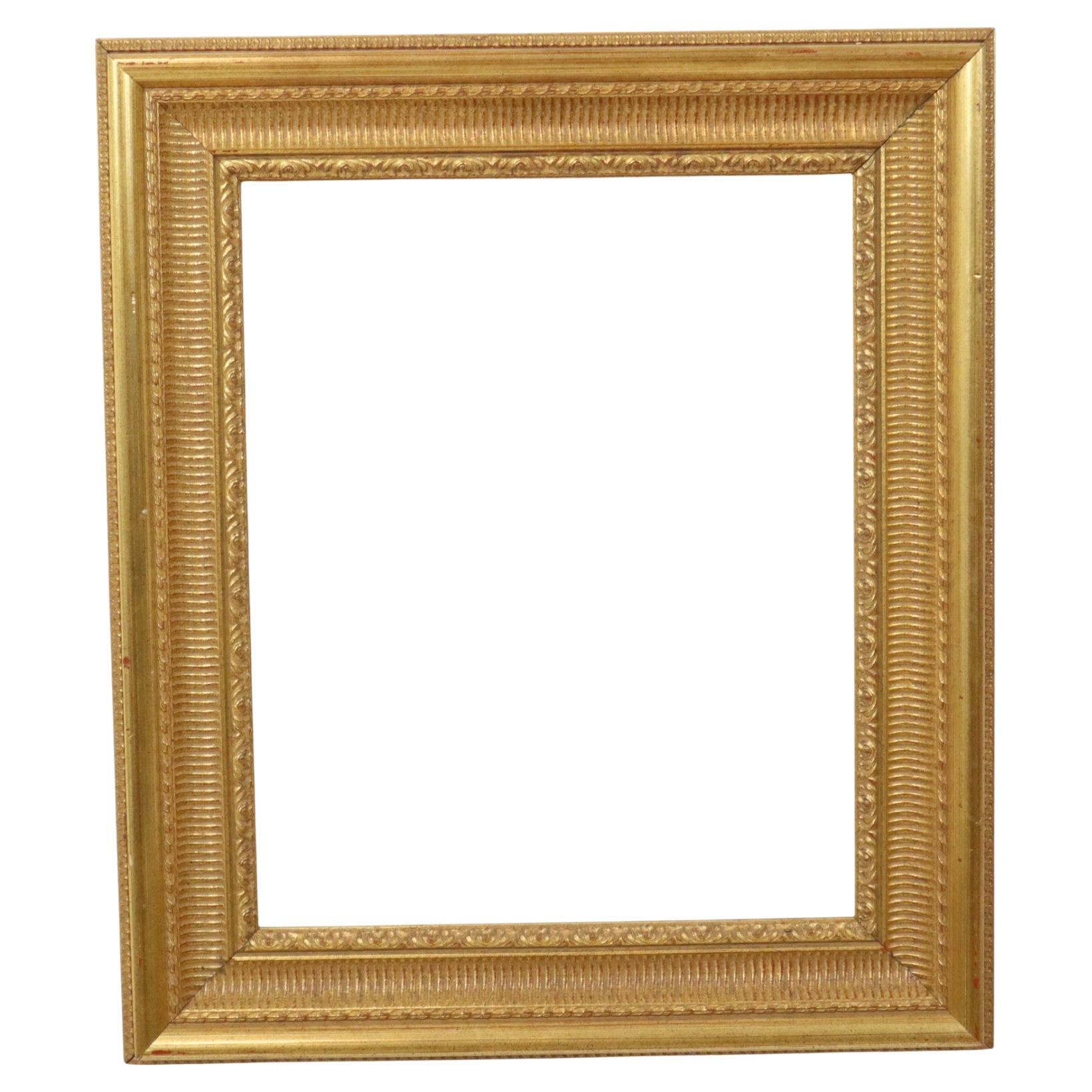 Classic Gold-Colored Wooden Baroque Rococo Style Frame 63x53cm For Sale