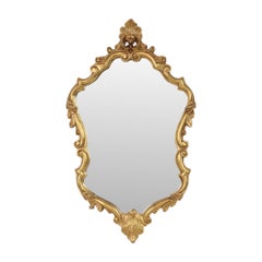Classic Gold Crested Mirror, French Baroque Style, 74 cm