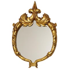 Espejo barroco clásico con motivos de acanto, dorado con pan de oro, 45 cm