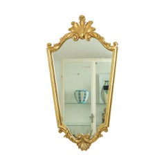 Classic Gold Leaf Mirror Crested Mirror Baroque Style 79cm