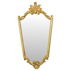 Classic Gold Leaf Mirror Crested Mirror Baroque Style 79cm