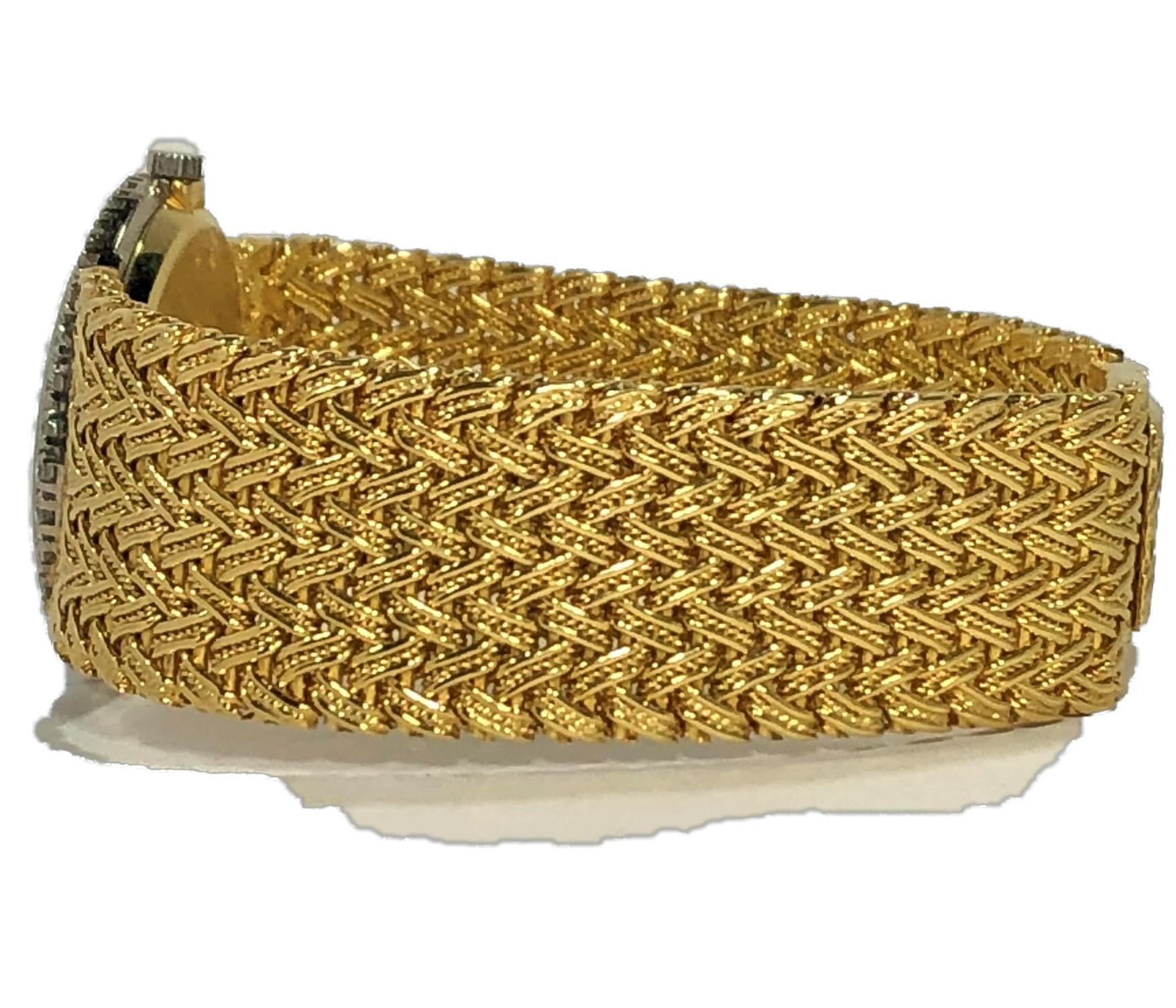 Classic Gold Piaget Uhr mit Champagner-Zifferblatt und Diamant-Lünette Damen