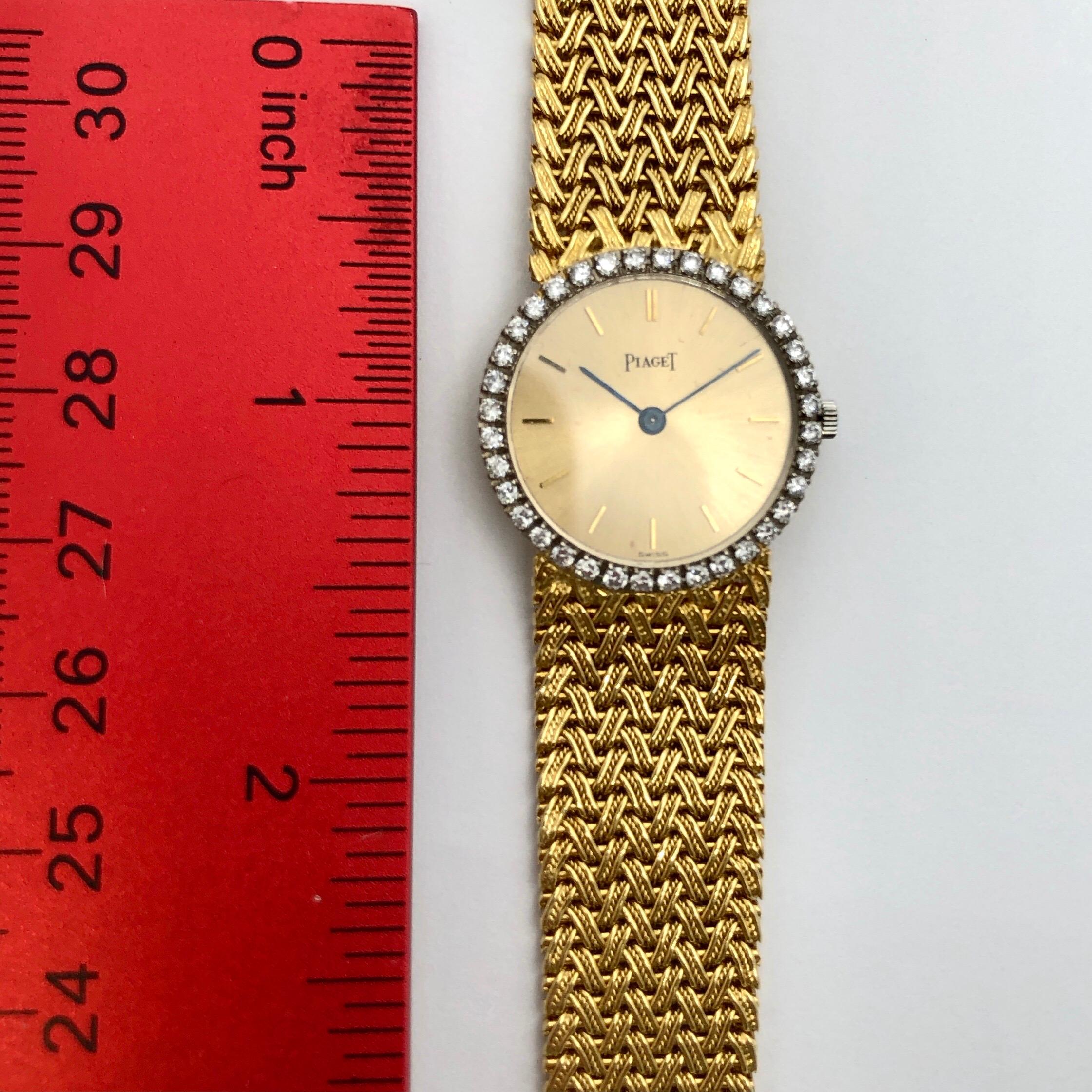 Classic Gold Piaget Watch with Champagne Dial and Diamond Bezel 2