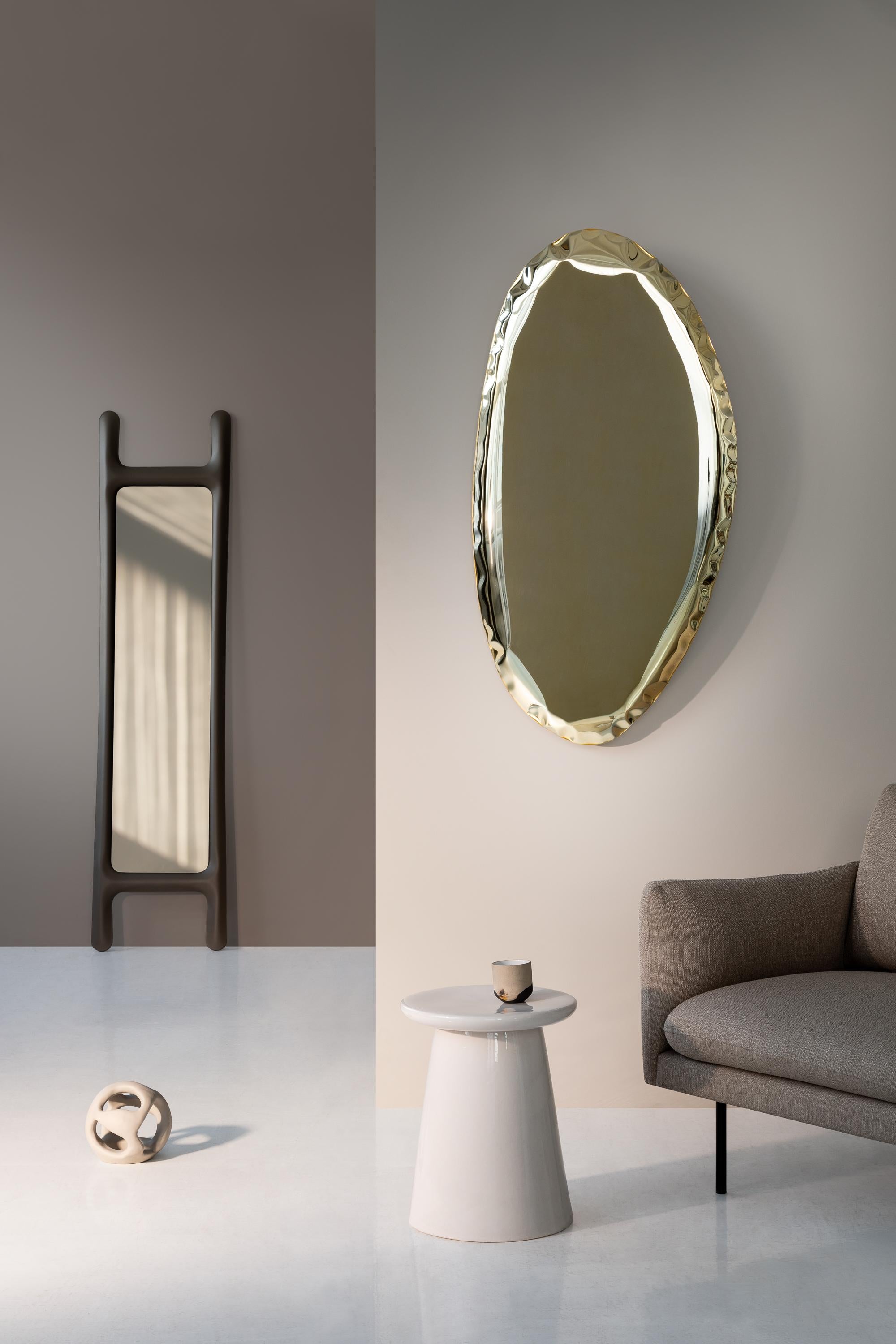 Organic Modern Classic Gold Tafla O1 Wall Mirror by Zieta For Sale