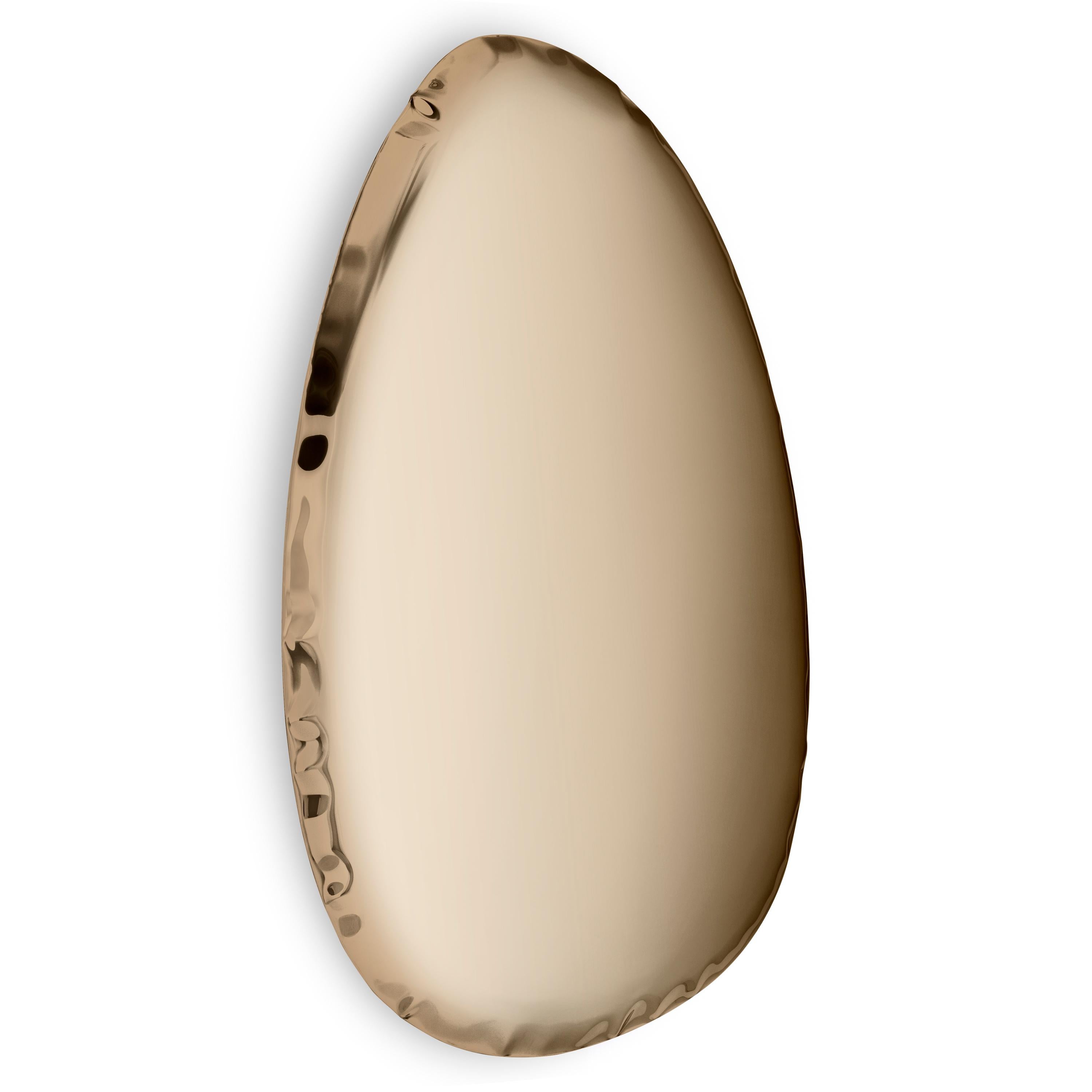 Classic gold tafla O4.5 wall mirror by Zieta
Dimensions: D 6 x W 57 x H 86 cm 
Material: stainless steel.
Finish: Classic gold. 
Available finishes: stainless steel, white matt, sapphire/emerald, sapphire, emerald, deep space blue, dark matter, red