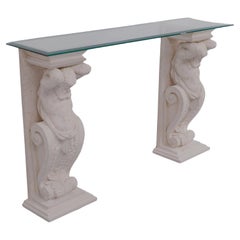 Classic Greek Cast Stone Console Tables, 1970s