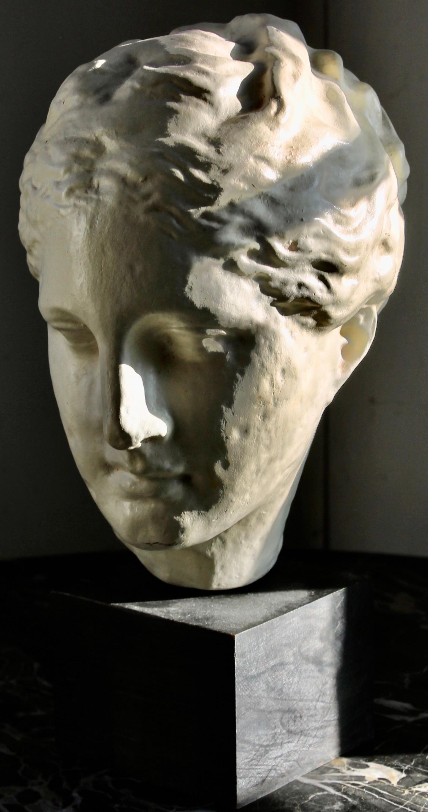 Grec Reproduction en plâtre d'une tête grecque classique