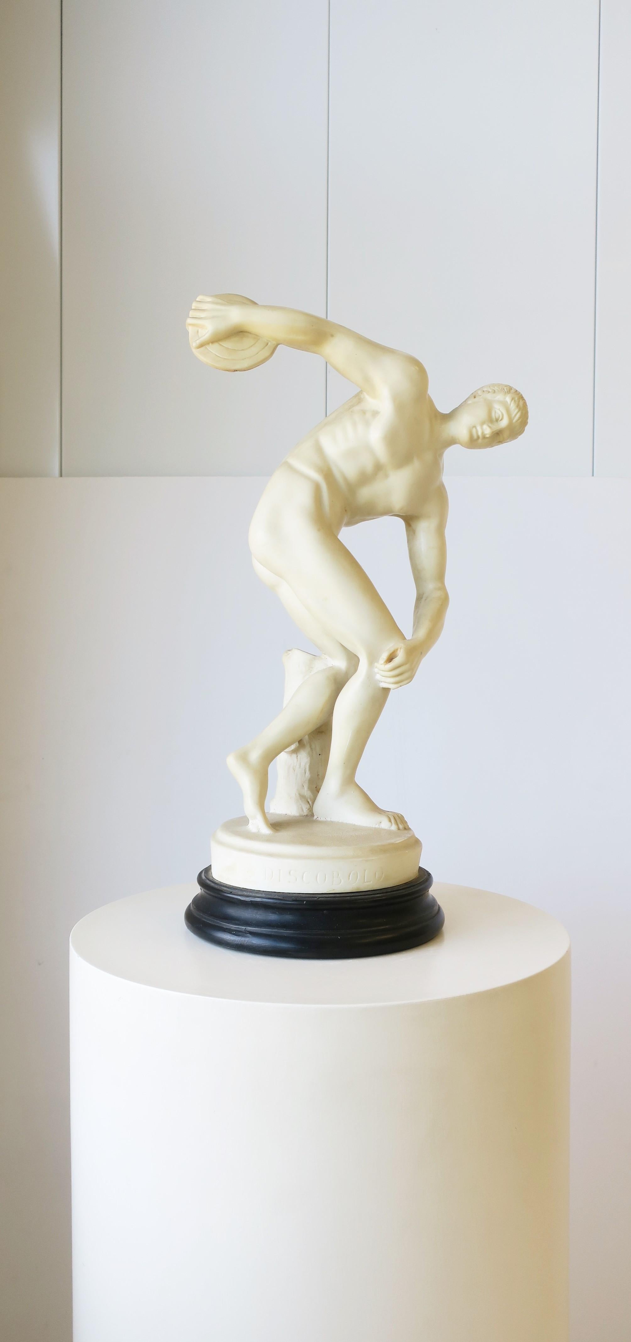 20th Century Classic Greek Male Figurative Sculpture of Discobolus