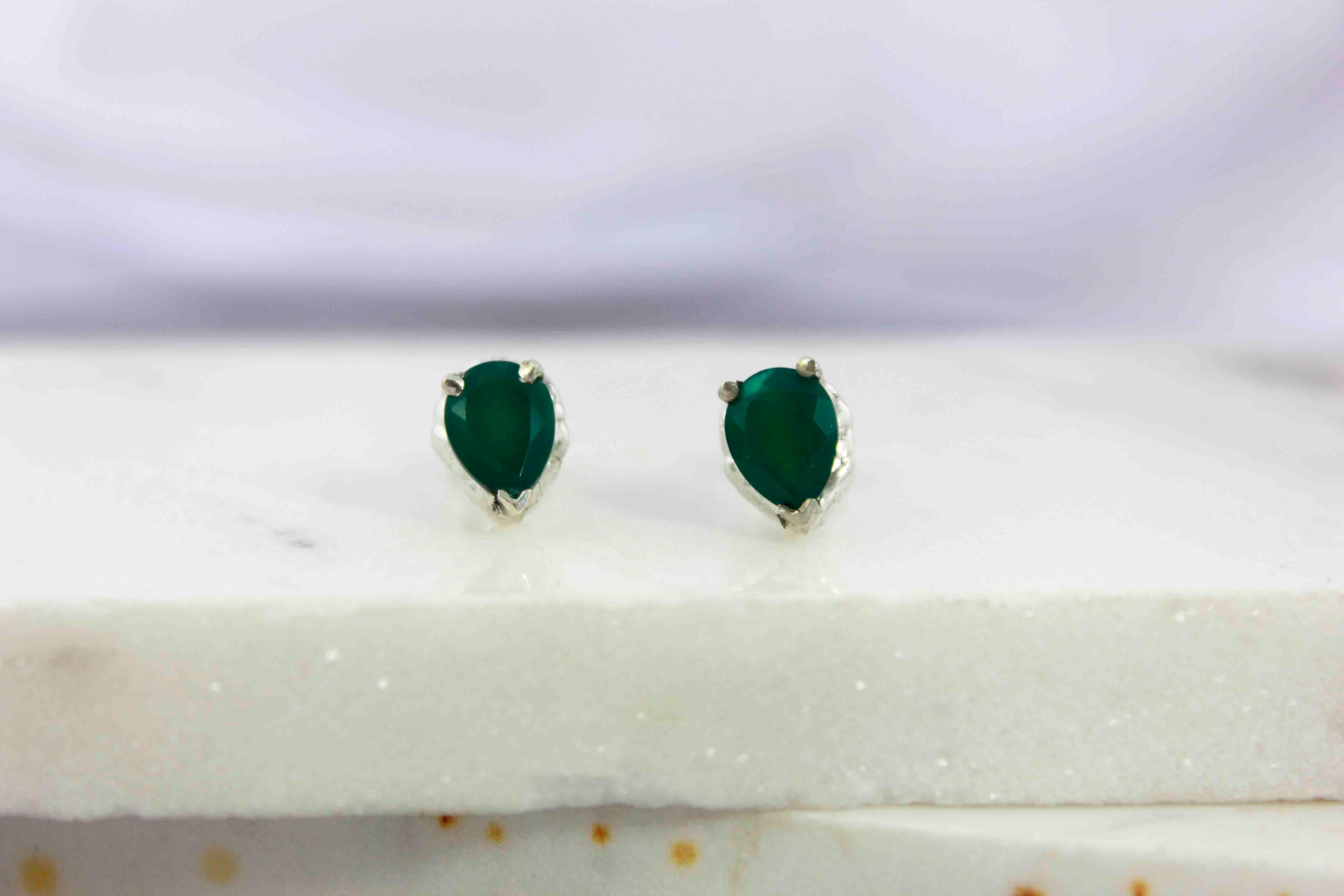 Classical Greek Classic Green Agate Earrings For Sale