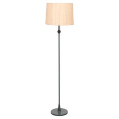Classic Green color  wooden floor lamp  1950s France