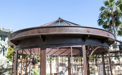 Classic Greenhouse Style Circular Garden Pavilion in Iron and Glass