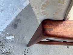 Klassisches Grete Jalk Dreisitzsofa, Teak / Stoff aus Dänemark