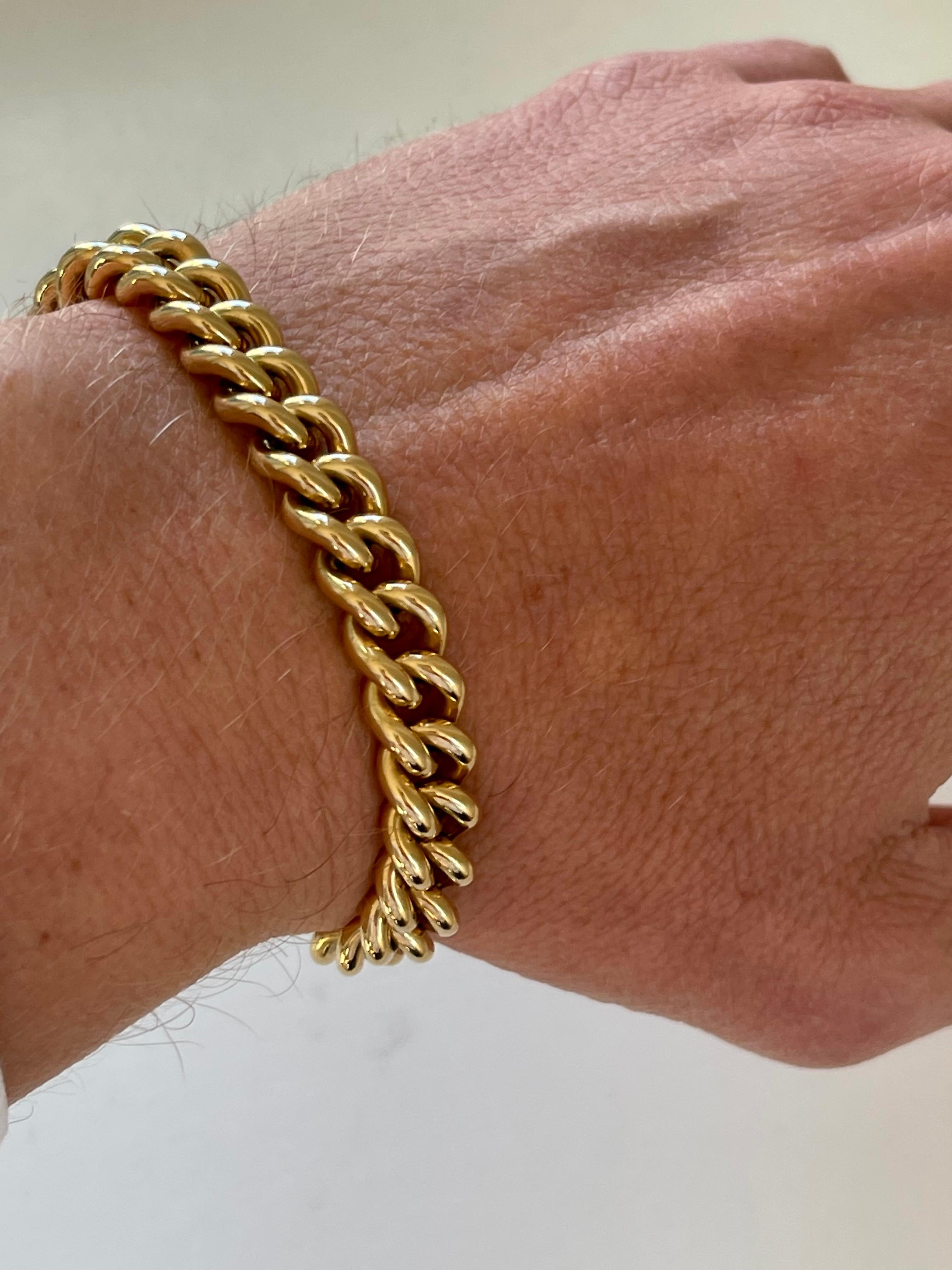 Contemporary Classic Groumette 18 K Yellow Gold Bracelet by Kurz Switzerland For Sale