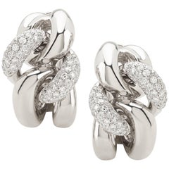 Pendientes Groumette Clásicos de Oro Blanco de 18 K y Diamantes