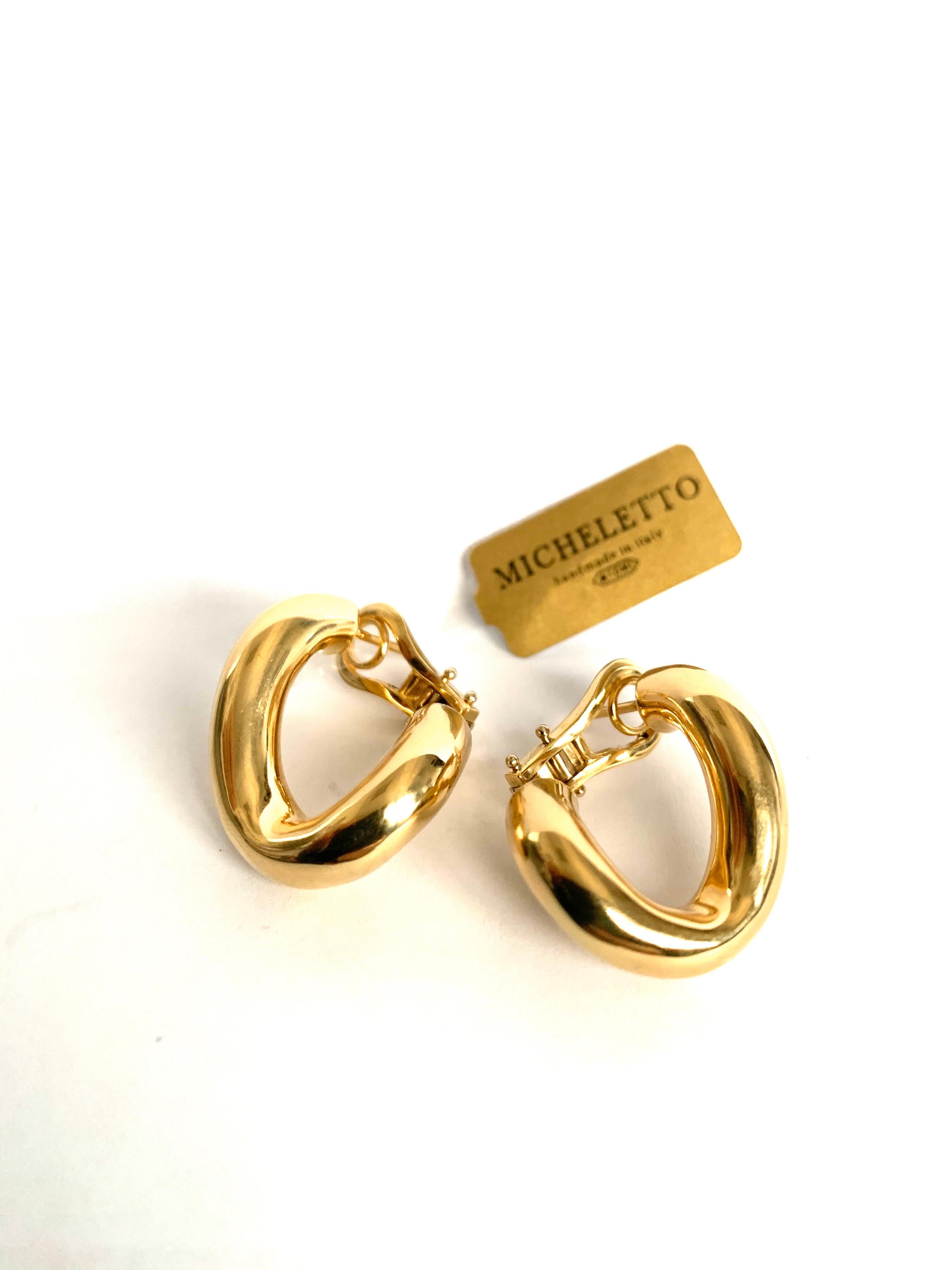 Paire de boucles d'oreilles classiques Groumette en or jaune 18 carats Neuf - En vente à Milano, Lombardia