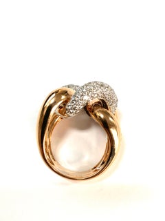 Classic Groumette Ring 18 Karat Roségold und Diamanten