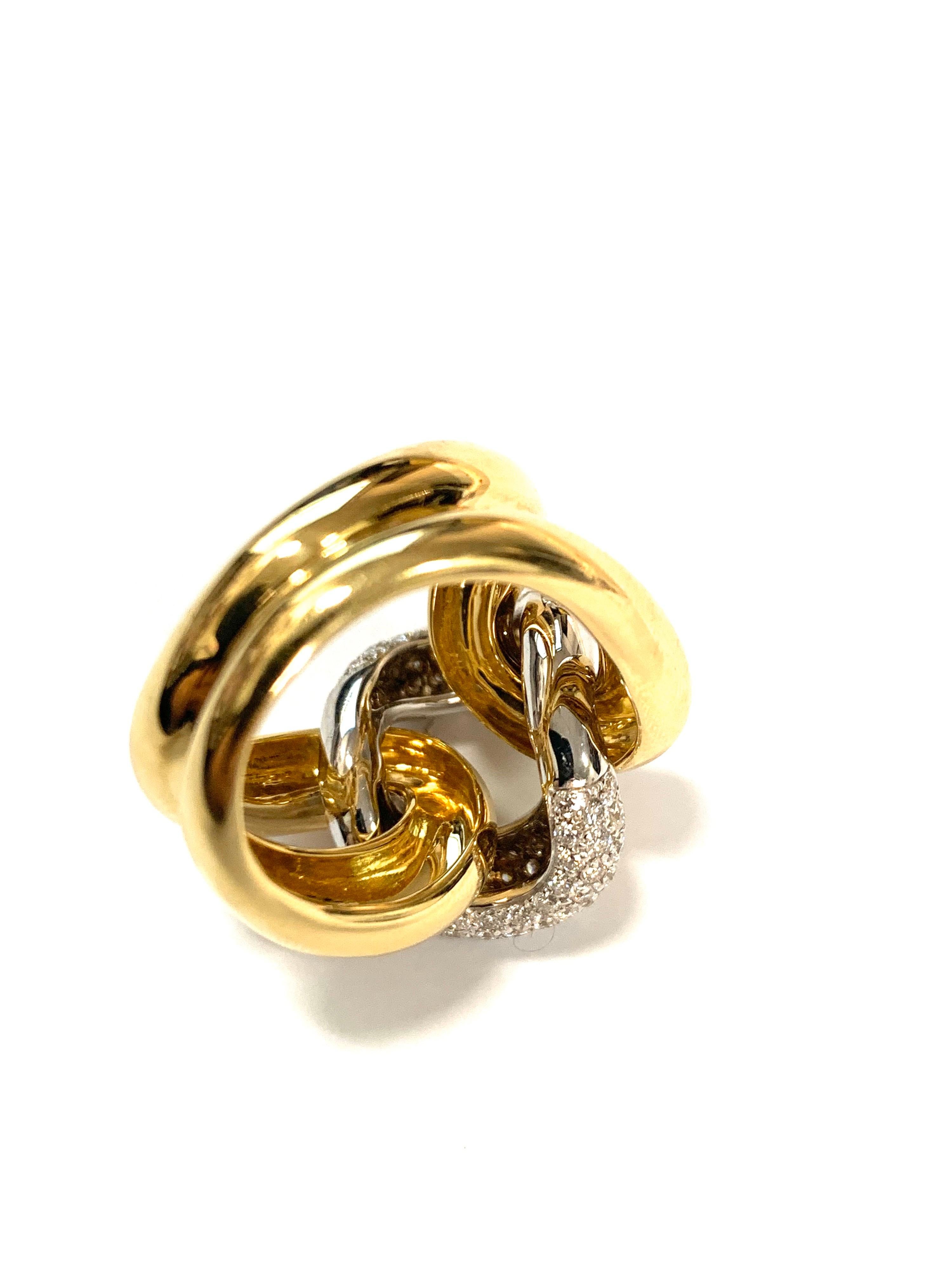 Classic Groumette Ring 18 kt  Gelbgold und Diamanten (Brillantschliff) im Angebot