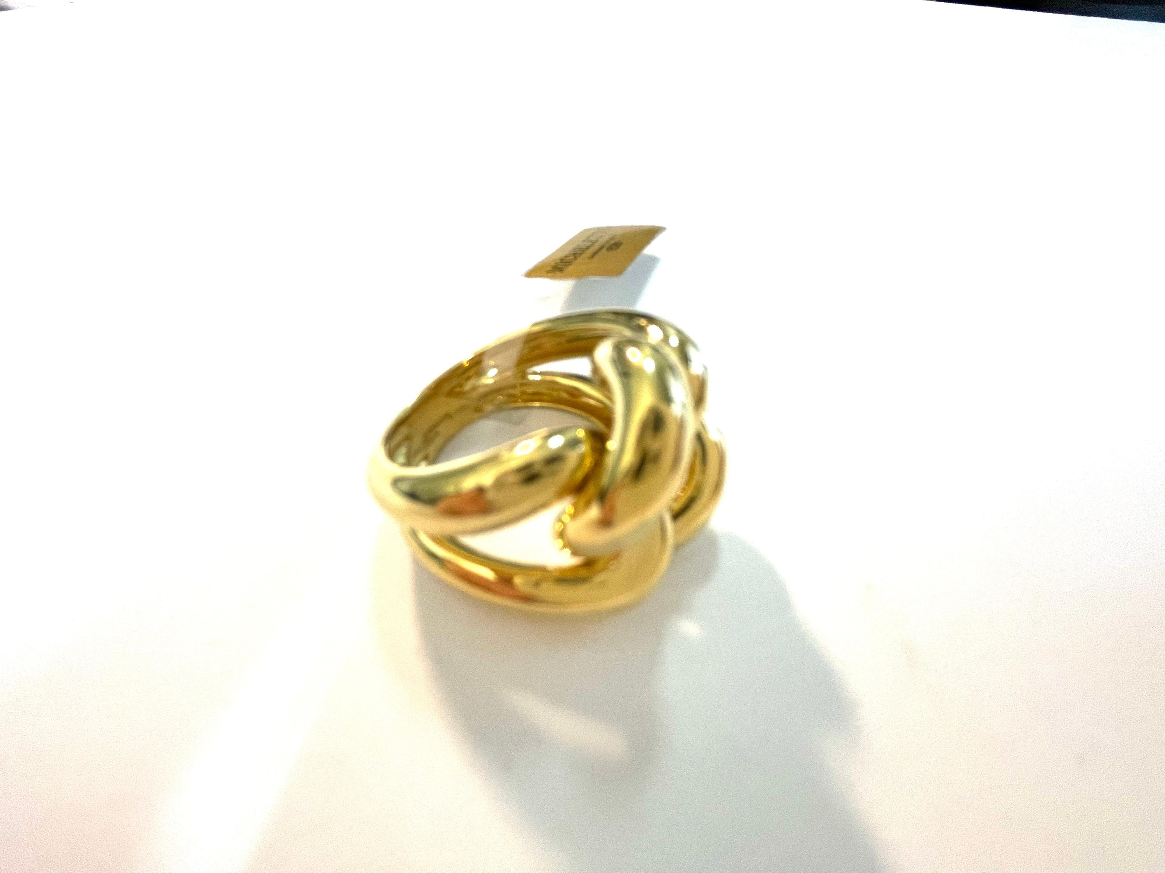 Classic Groumette Ring 18 Kt Yellow Gold For Sale 2