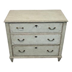 Classic Gustavian Style Chest of Drawers in Grey