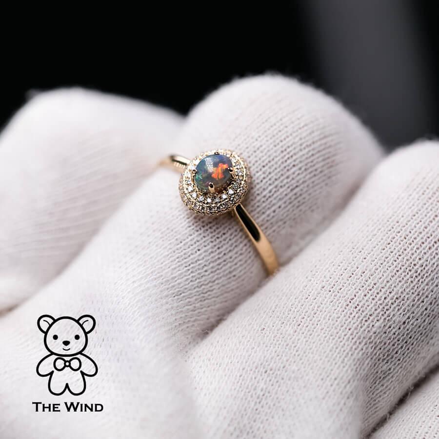 Classic Halo Design Australian Black Opal & Diamond Engagement Ring 18K Yellow Gold.


Free Domestic USPS First Class Shipping! Free Gift Bag or Box with every order!

Opal—the queen of gemstones, is one of the most beautiful gemstones in the world.