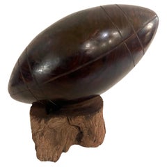 Retro Classic Hand Carved Solid Ironwood American Football Sculpture