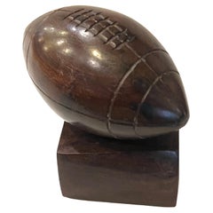 Classic Hand Carved Solid Ironwood American Football Sculpture