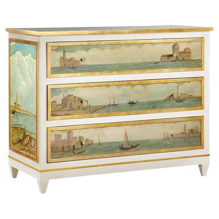 Classic Hand Painted Dresser For Sale at 1stDibs