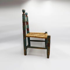 Classic Hand-Painted Mexican Pine Chair, circa 1950