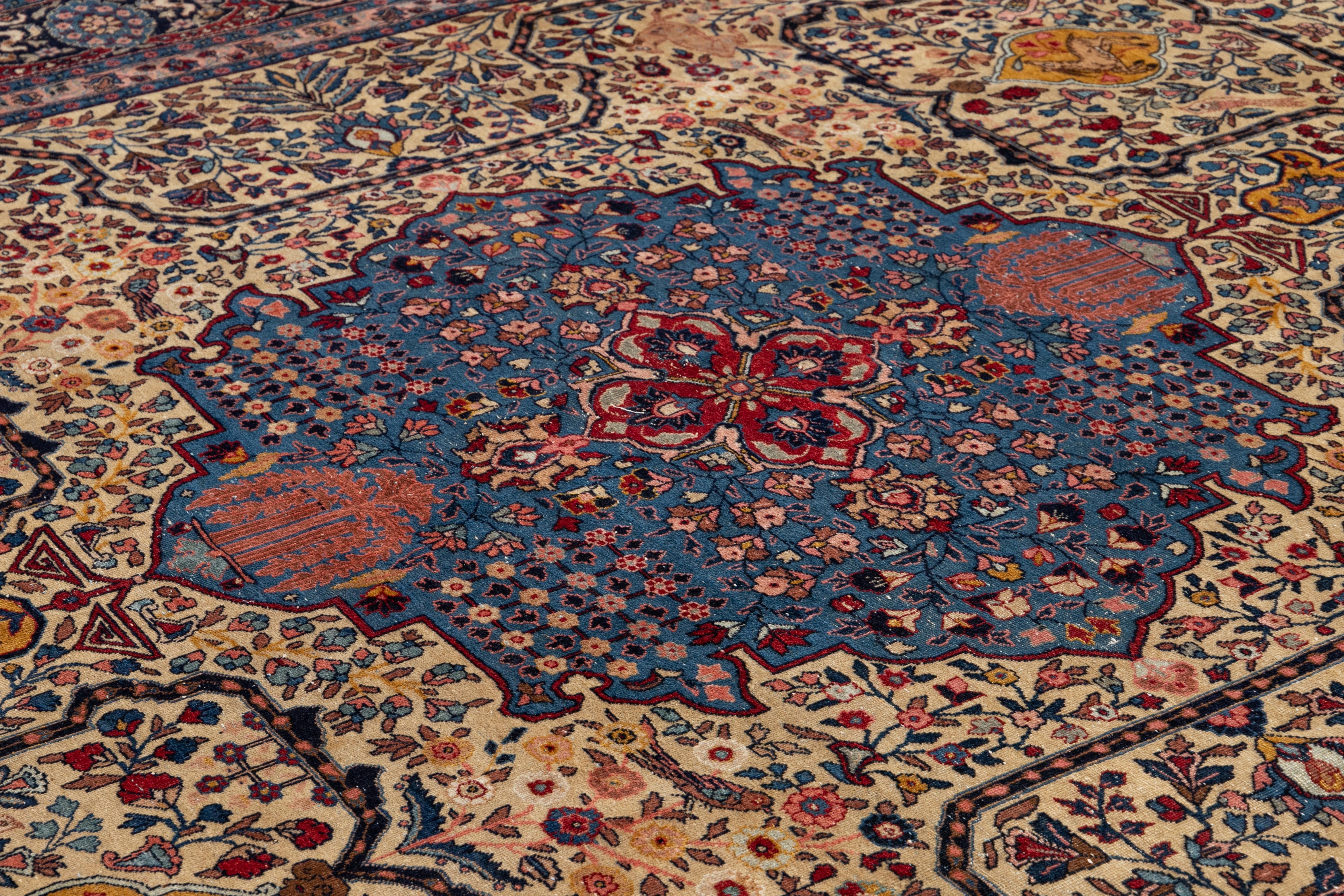 Classic Handmade Antique Persian Tabriz Wool Rug with Allover Design For Sale 2
