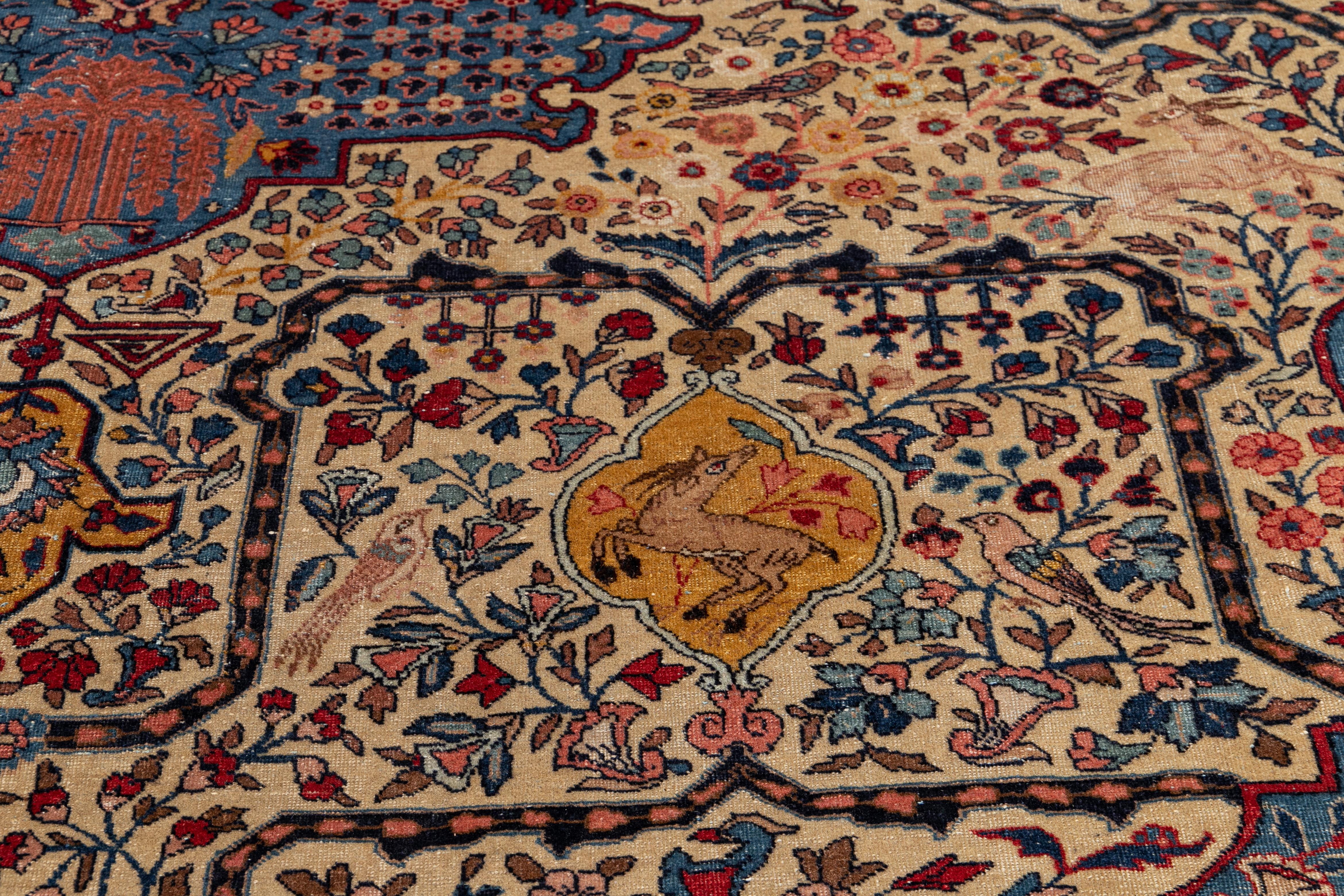 Classic Handmade Antique Persian Tabriz Wool Rug with Allover Design For Sale 3