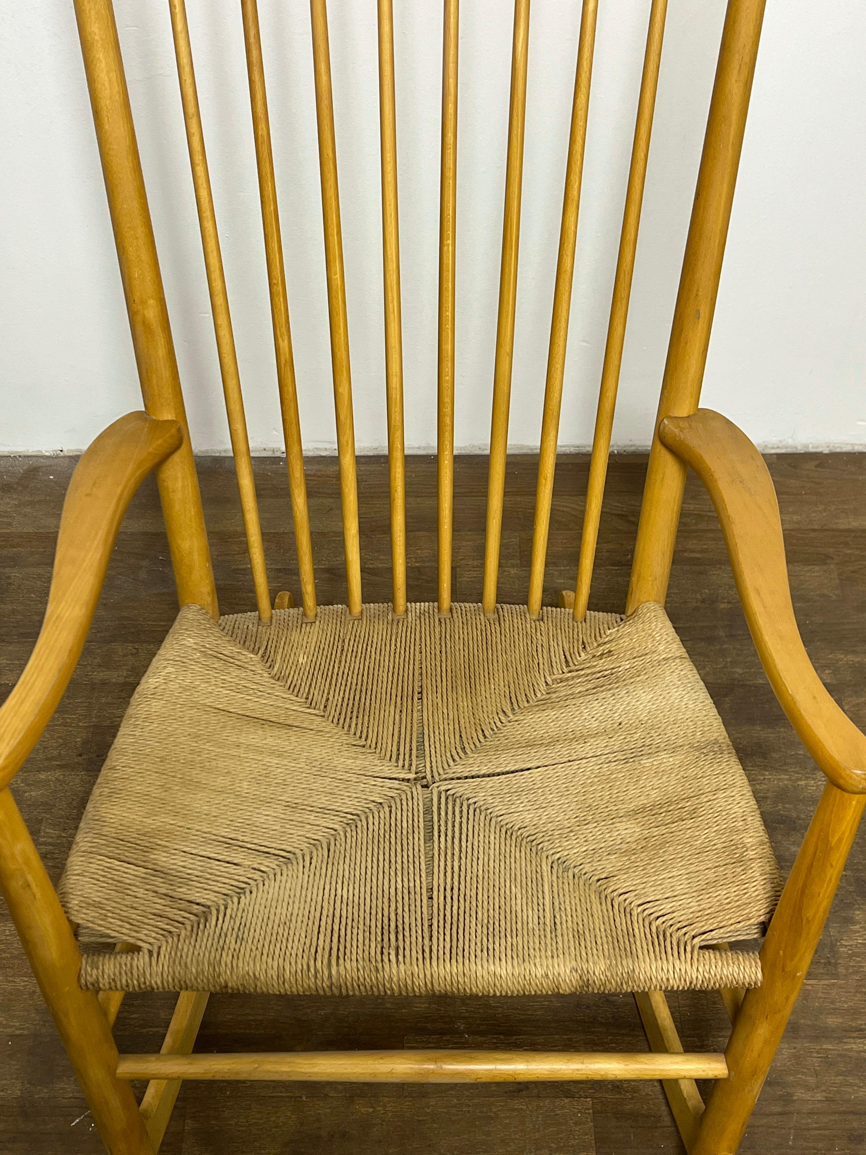Corda di carta Sedia a dondolo classica Hans Wegner Danish 