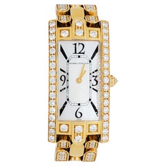 Used Classic Harry Winston White Diamond and 18k Yellow Gold Watch