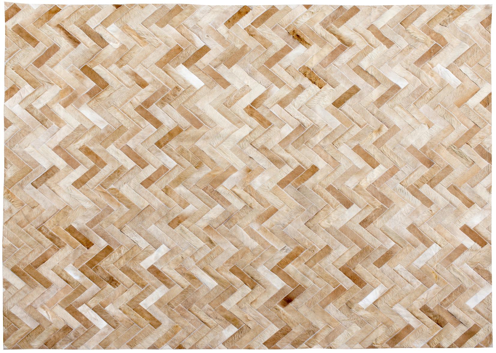 Classic Herringbone Caramel Espina Individuell gestaltbarer Rindslederteppich X-Large (Pakistanisch) im Angebot