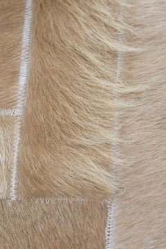 Tappeto da pavimento in pelle bovina personalizzabile Classic Herringbone Caramel Espina XX-Large