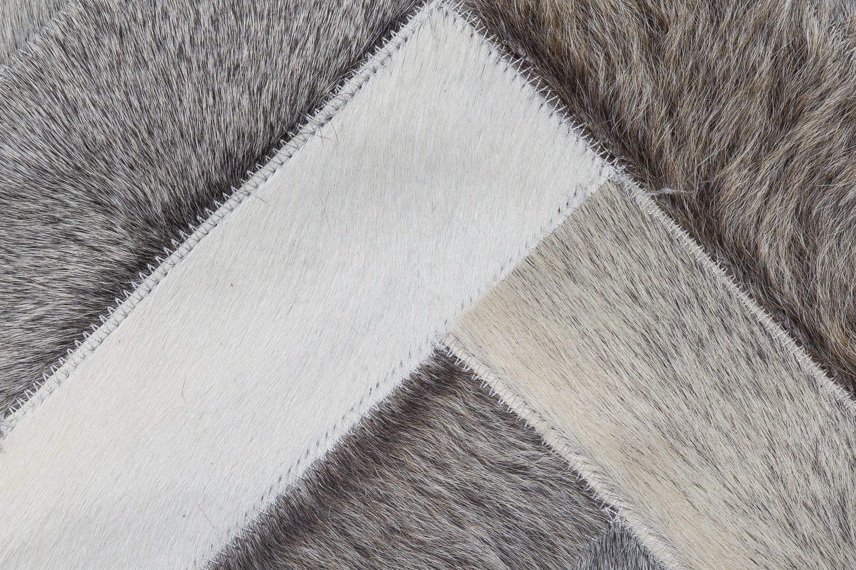 Classic Herringbone Grau Anpassbare Espina Rindsleder Bereich Boden Teppich X-Large im Angebot 2