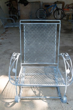 Classic High Quality Wrought Iron Rocking Chair by Salterini