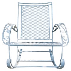 Classic High Quality Wrought Iron Rocking Chair by Salterini