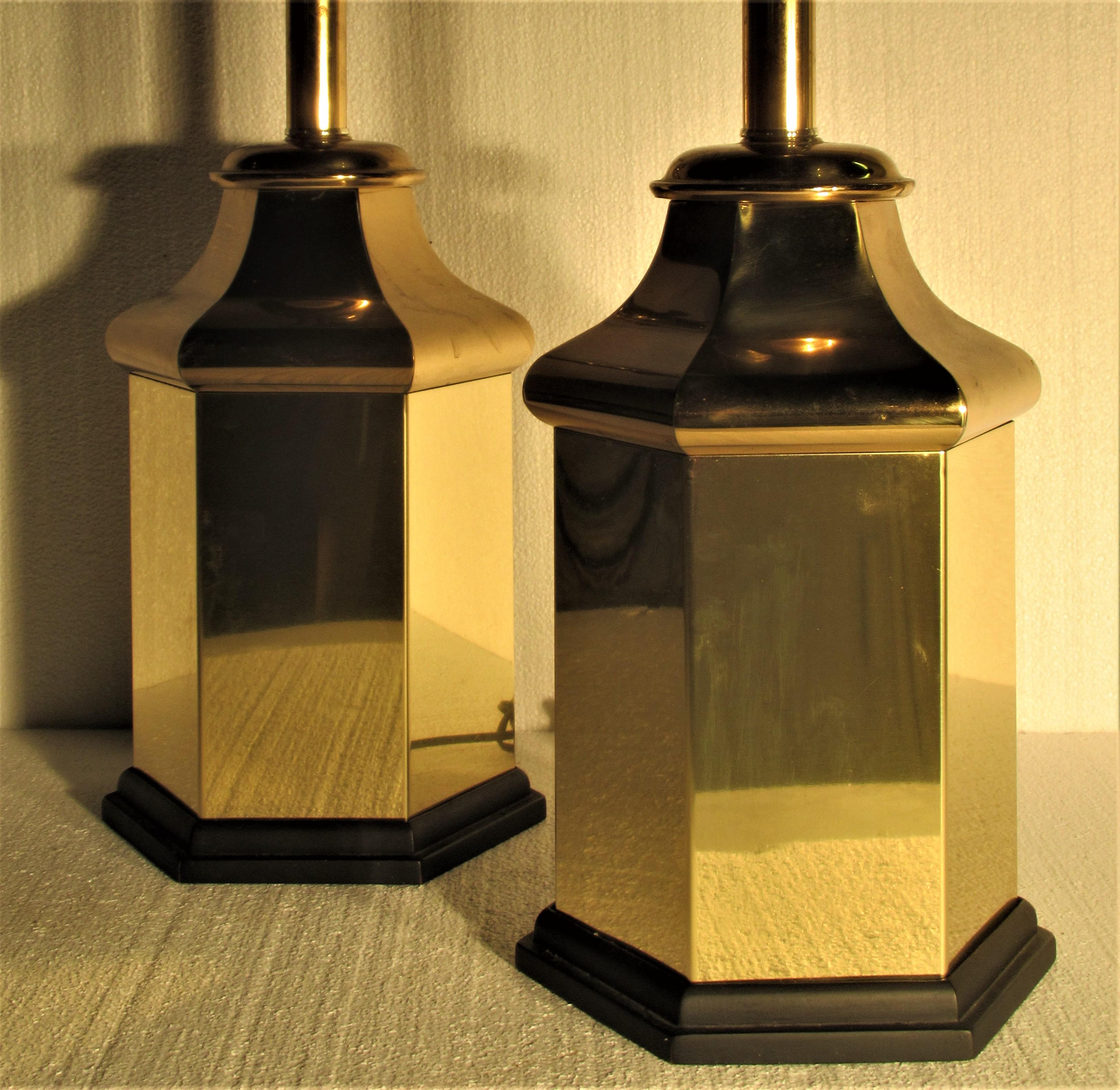 Classic Hollywood Regency Brass Ginger Jar Lamps 1