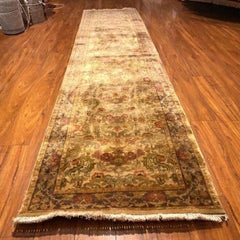 Classic Indian Hand-Knotted Golden Age Wool Runner Rug 2x10