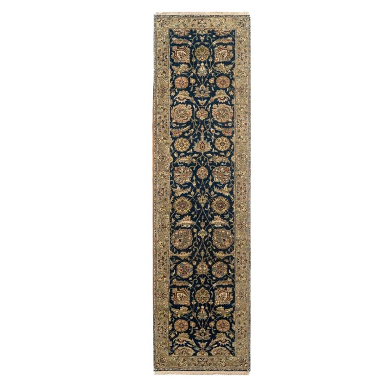 Classic Indian Hand-Knotted Haj Jalili Wool Runner Rug 3x10 For Sale